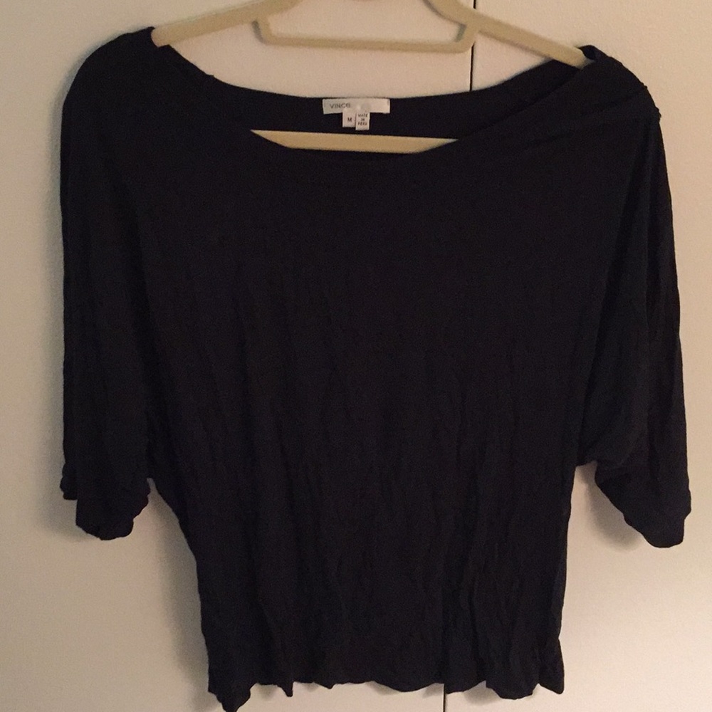 Vince black flowy sleeved shirt (m)
